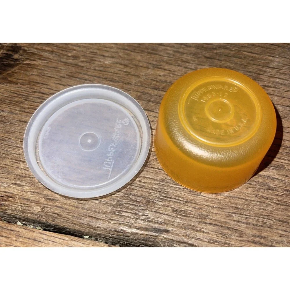 Vintage Orange Color Tupperware Mini Bowl Lid - Pill Holder Container